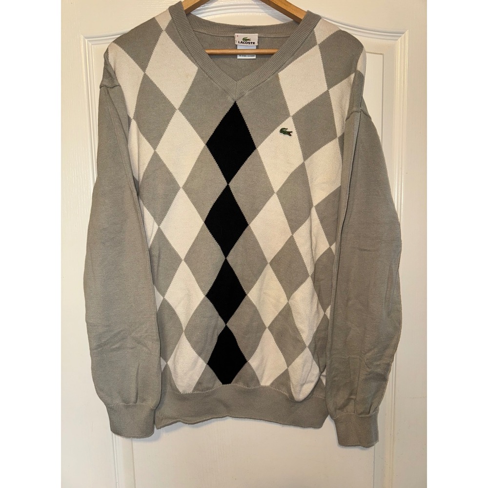 Vintage Lacoste 8‎  men's Argyle sweater size 2XL - Picture 2 of 5